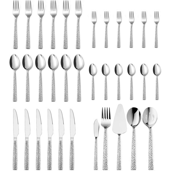 Ivy Bronx 35Piece Silverware Set With Serving Pieces Wayfair